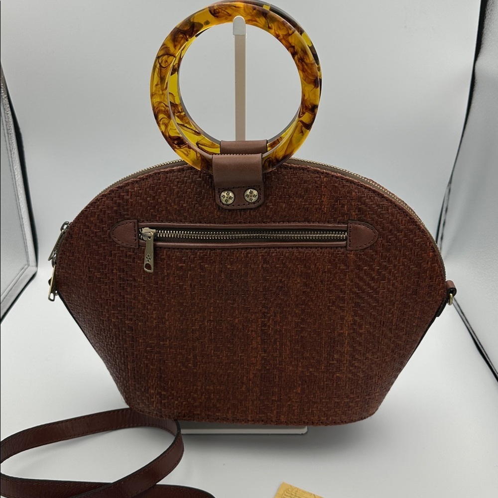 Patricia Nash Mellini Satchel Wavy Woven Raffia Bag Purse With Crossbody Strap - Picture 4 of 11